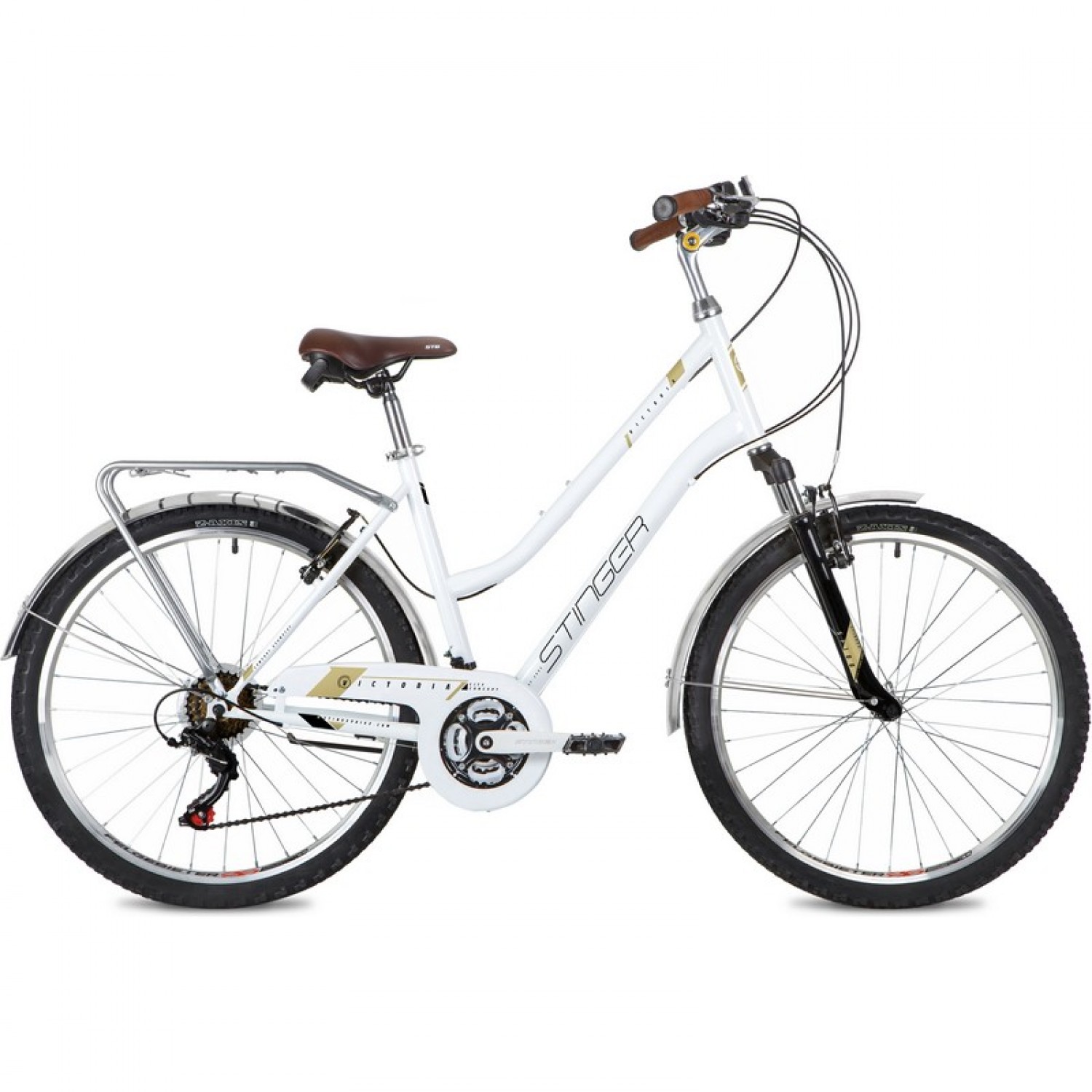 Дорожный велосипед STINGER VICTORIA 26" белый с рамой 17" 26SHV.VICTOR ...