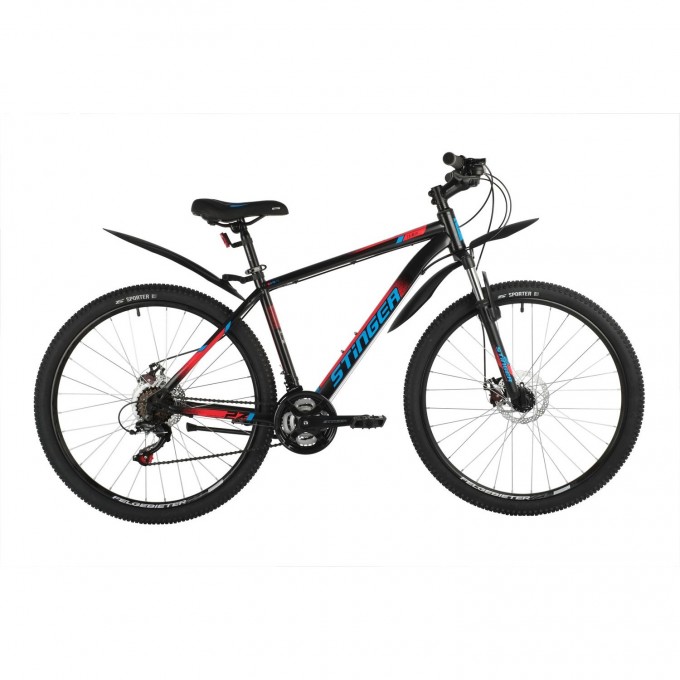 Горный велосипед STINGER CAIMAN D 27" чёрный с рамой 16" 27SHD.CAIMAND.16BK1