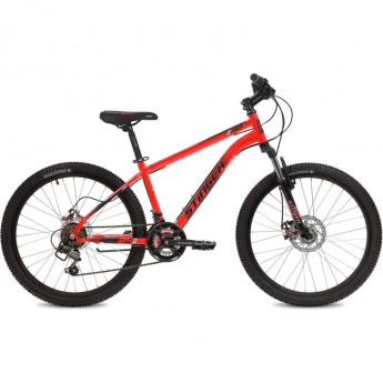 Подростковый велосипед STINGER CAIMAN D 24" красный с рамой 12" 24SHD.CAIMAND.12RD2