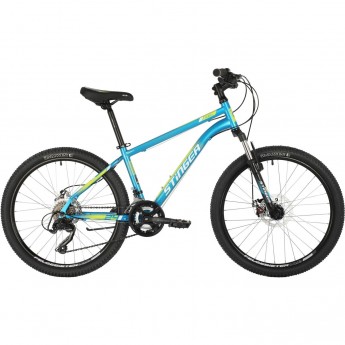 Подростковый велосипед STINGER CAIMAN D MS голубой с рамой 12" 24SHD.CAIMAND.12BL10
