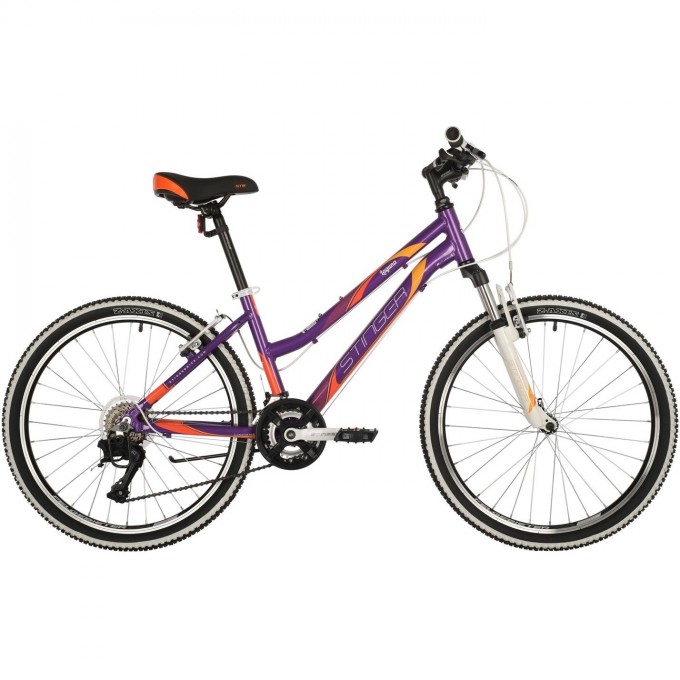 Подростковый велосипед STINGER LAGUNA фиолетовый с рамой 14" 24AHV.LAGUNA.14VT10