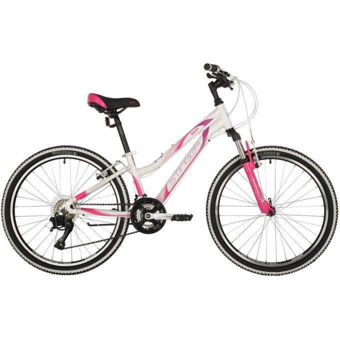 Подростковый велосипед STINGER LAGUNA розовый с рамой 12" 24AHV.LAGUNA.12WH10